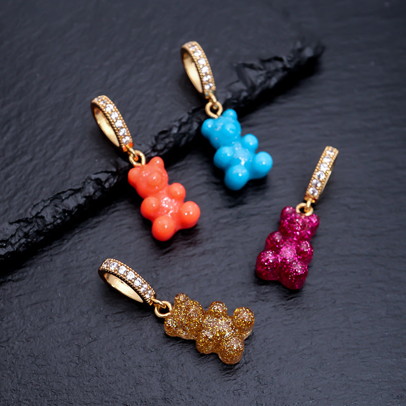 Women's Gummy Bear Versatile Candy Resin Personalized Pendants