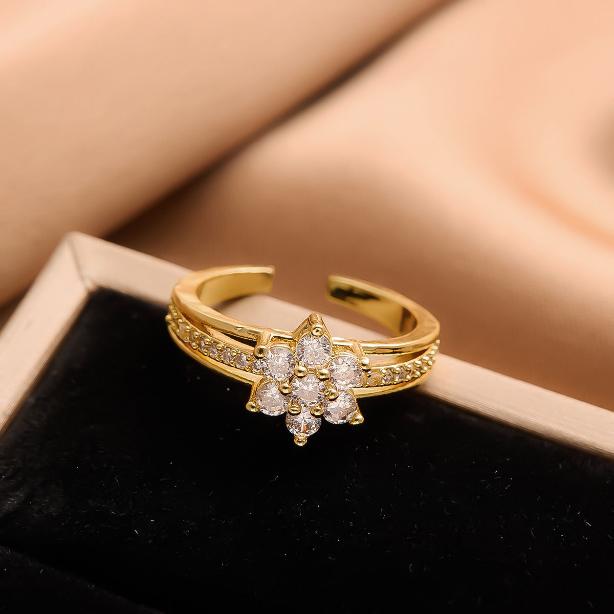 Real Gold Plated Copper Female Niche Rings