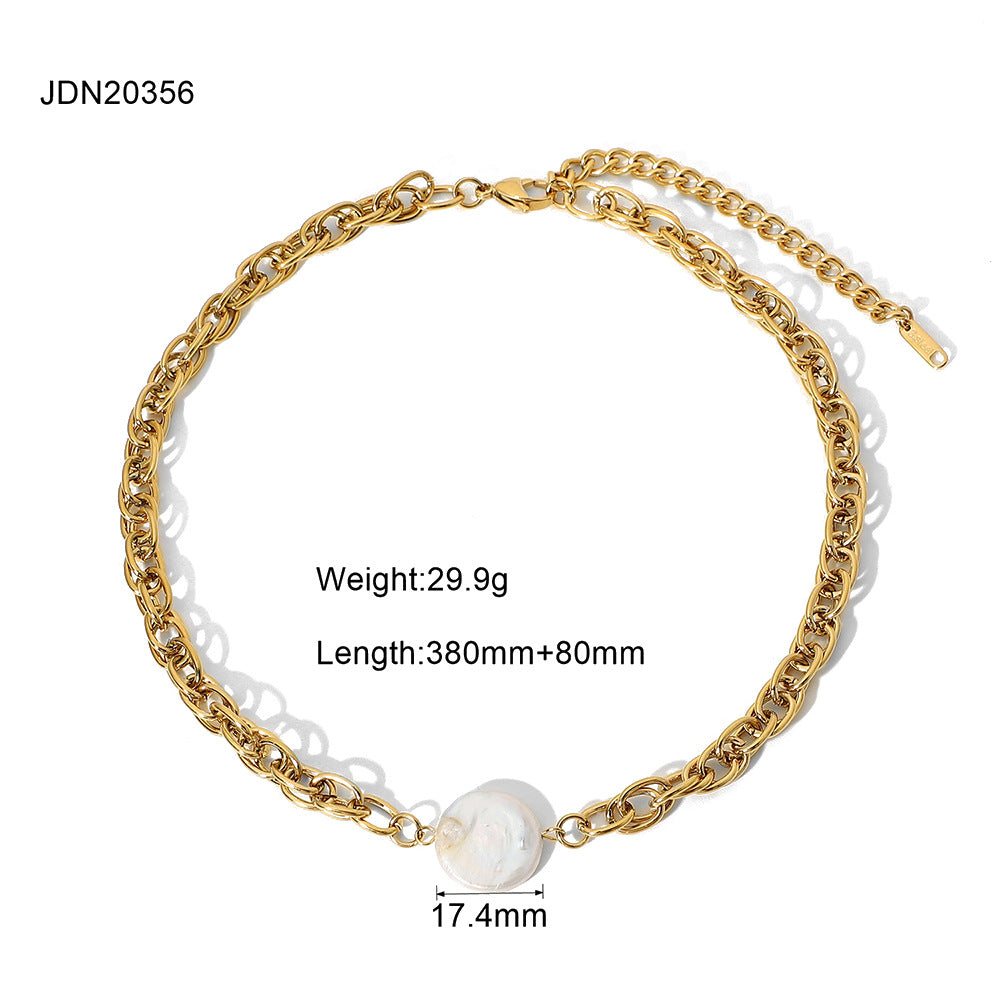 Ding Ornament Stainless Steel Pearl High-grade Clavicle Chain Necklaces
