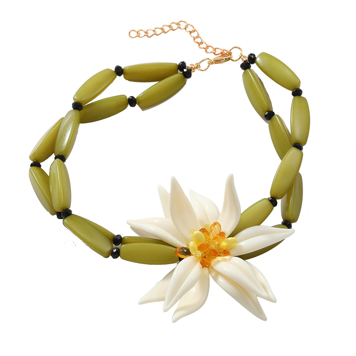 Women's Set Beautiful Flowers Resin For Necklaces