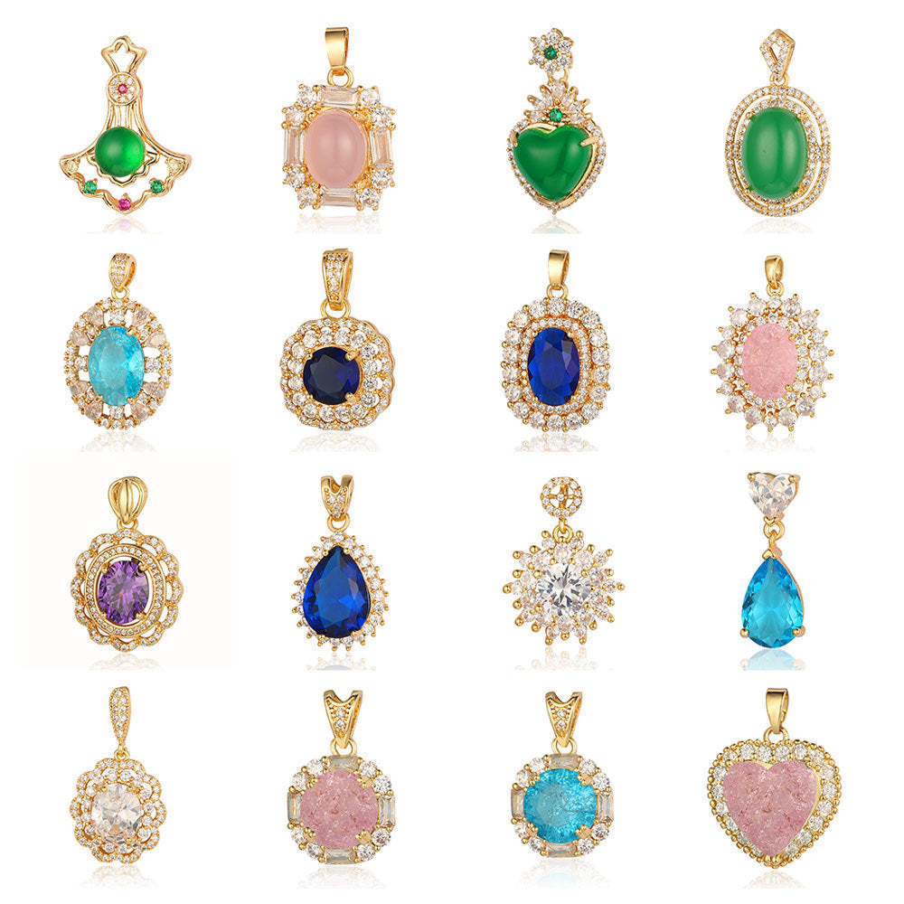 Cut Zircon Vintage Water Drop Oval Necklaces