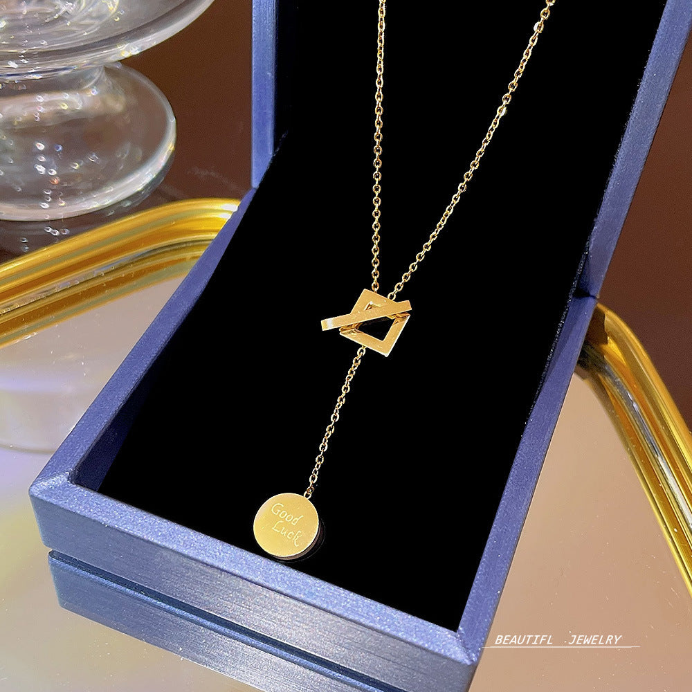 Women's Bow Zircon Clavicle Chain Titanium Steel Necklaces