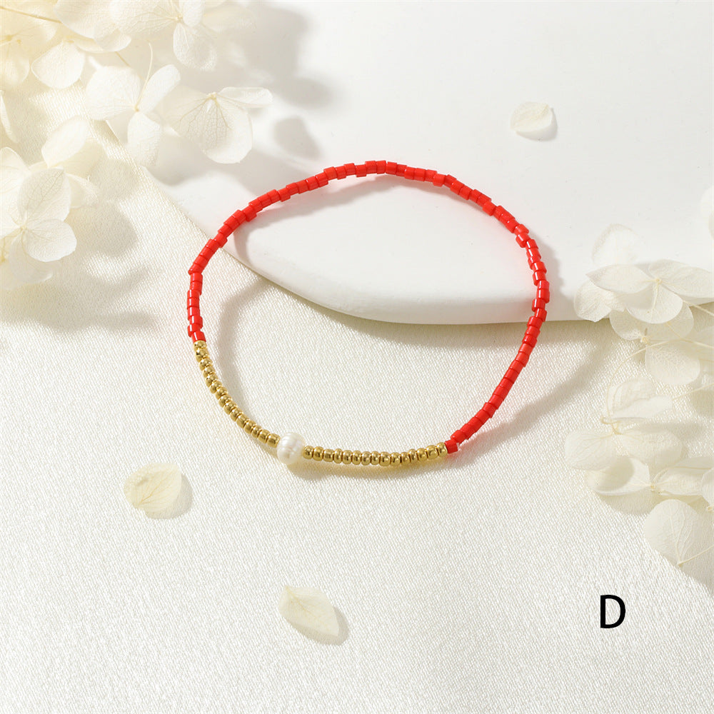 Women's Style Small Beads Handmade Beaded Natural Bracelets