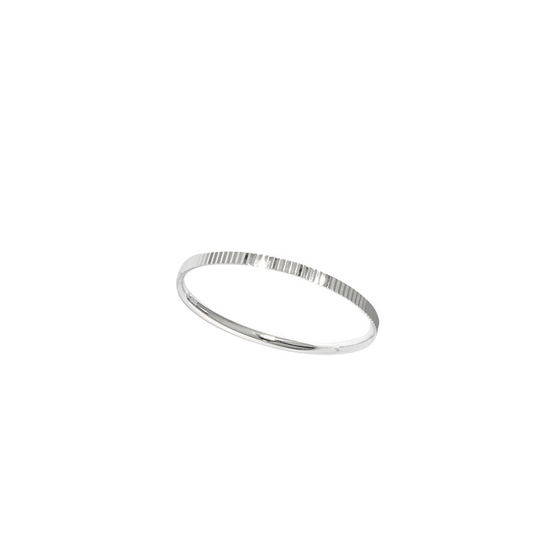 Women's Niche Design Minimalist Carven Textured Sterling Rings