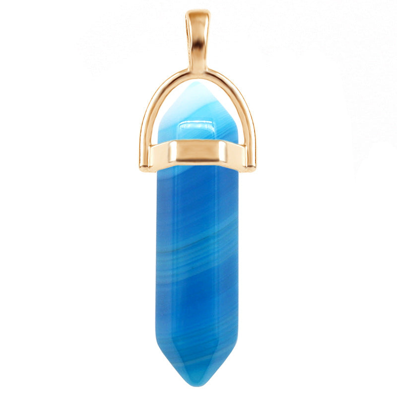 Crystal Hexagon Prism Hexagonal Column Natural Necklaces