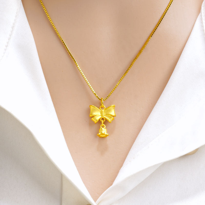 Bow Simulation Brass Decoration Vietnam Alluvial Gold Pendants