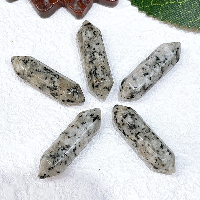Stone Crystal Bullet Double Pointed Hexagon Prism Pendants