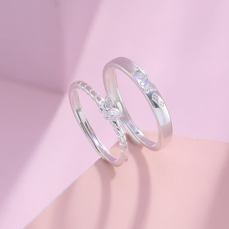 Women's & Men's One Pair Open Adjustable Light Luxury Sweet Rings