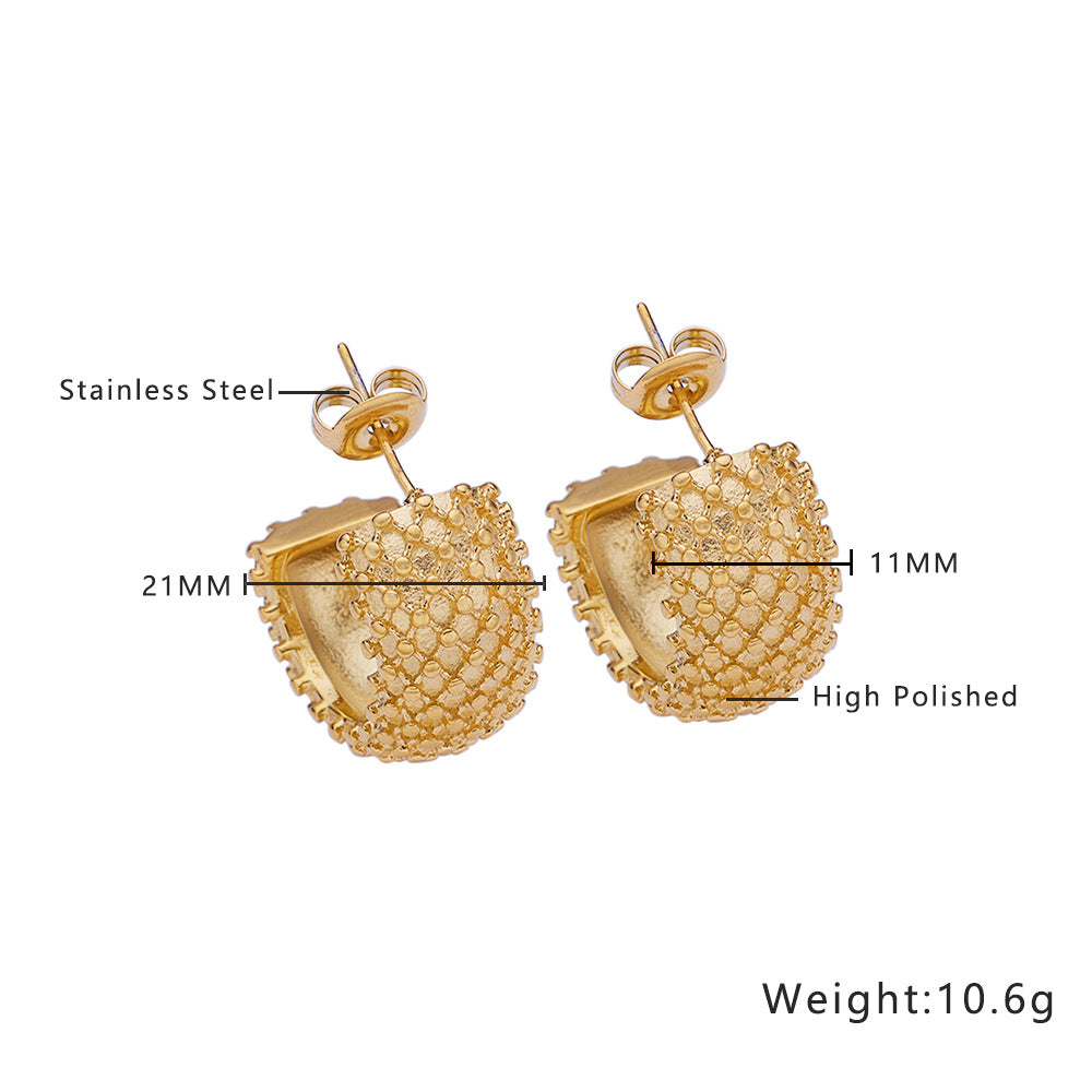 Twist Round Diamond Woven Wheat Ear Earrings