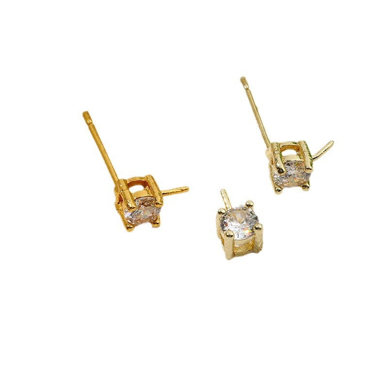 Gold-plated Pearl Accessories Micro Inlaid Zircon Earrings