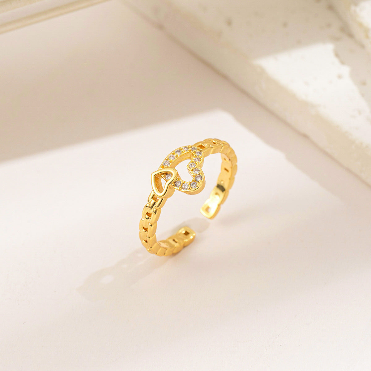 High-grade Real Gold Electroplated Zircon Design Rings
