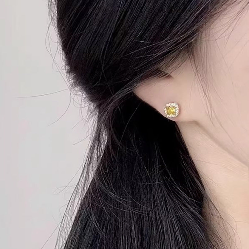 Women's Small Sugar Cube For Light Luxury Earrings
