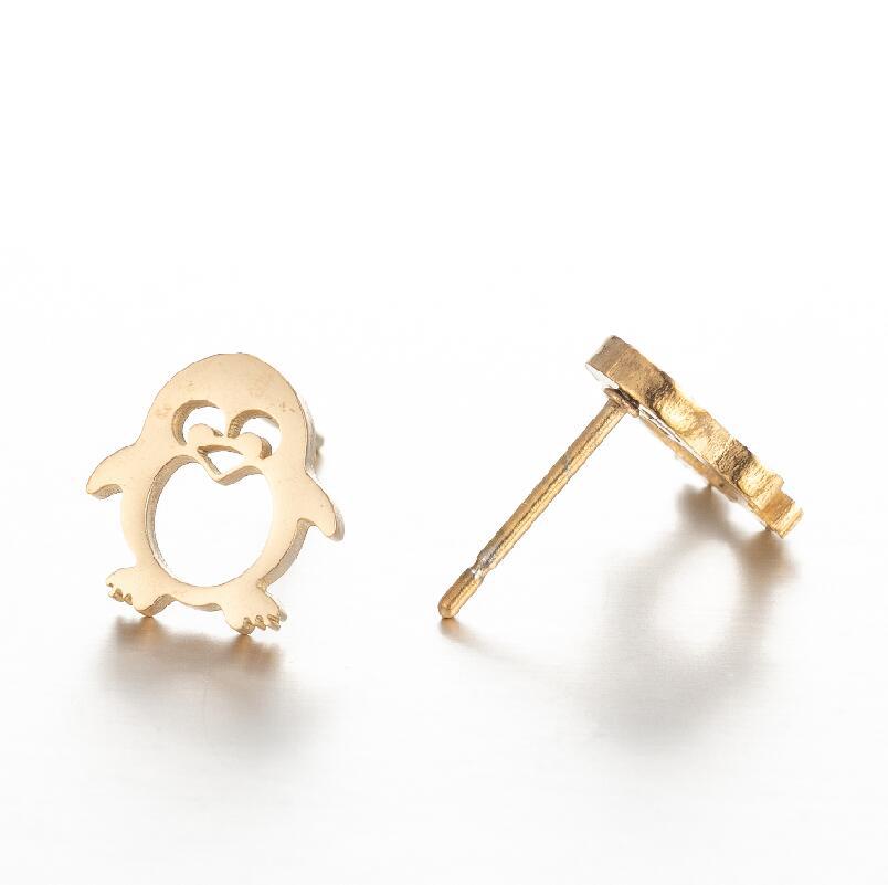 Steel Cute Small Animal Female Design Fashion Cat Earrings