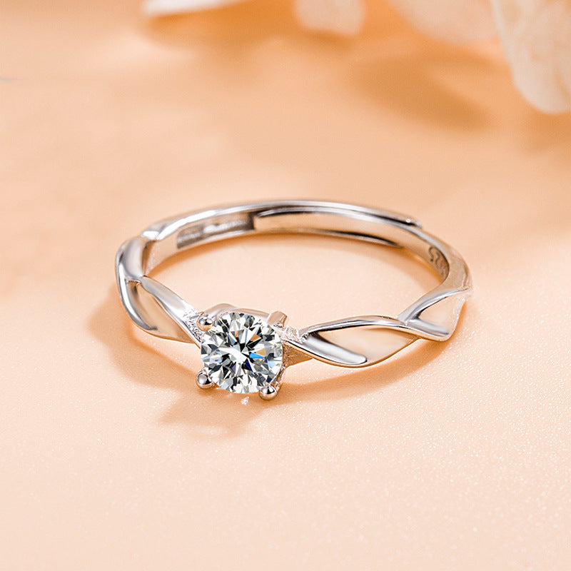 Love Couple Simple Opening Design Valentine's Rings
