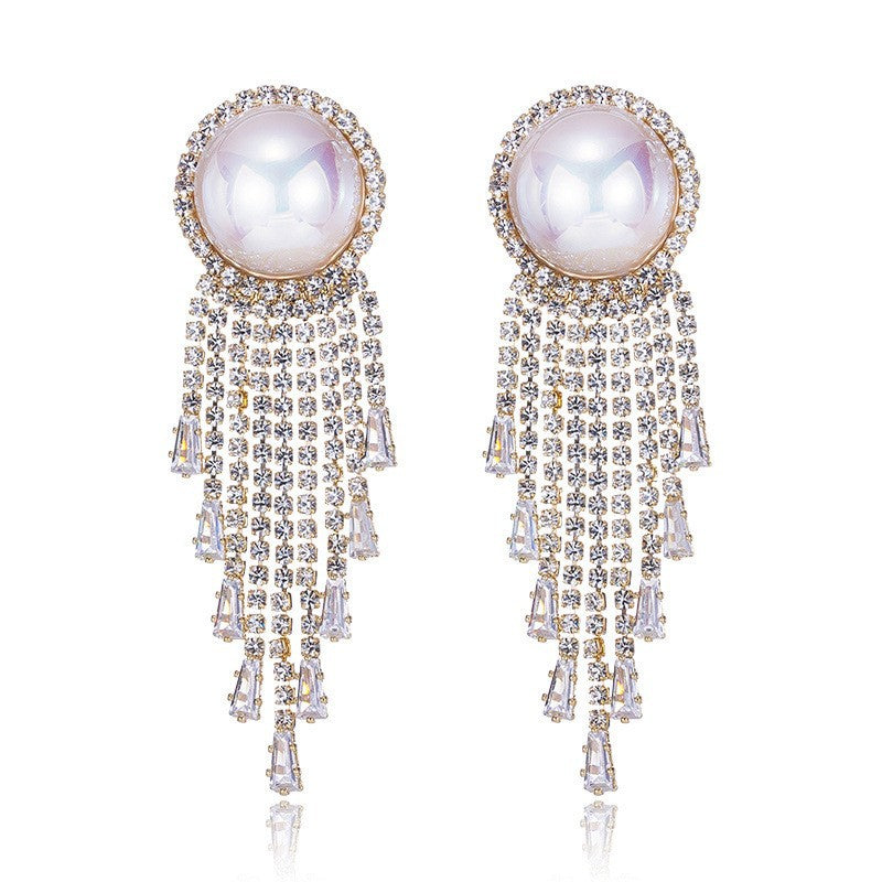 Women's Zircon Tassel High-grade Light Luxury Delicate Earrings