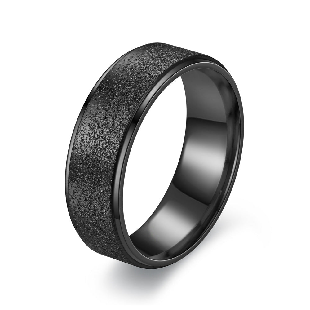 Titanium Steel Frosted Female Korean Fashion Rings