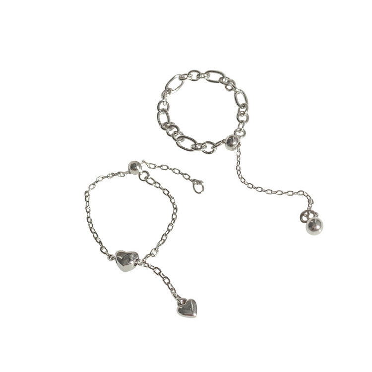 Women's Love Chain Pull Fashion Design Tassel Rings