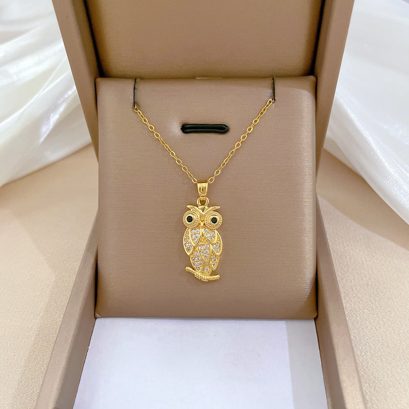 Steel Light Luxury Full Diamond Design Temperament Necklaces