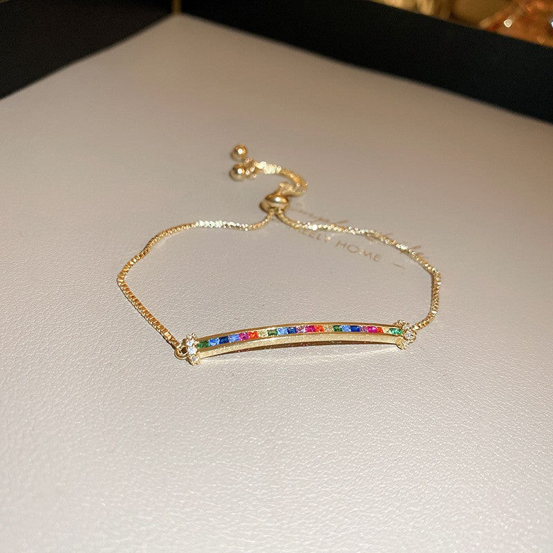 Women's Colorful Zircon Minority Simple Design Fashion Bracelets