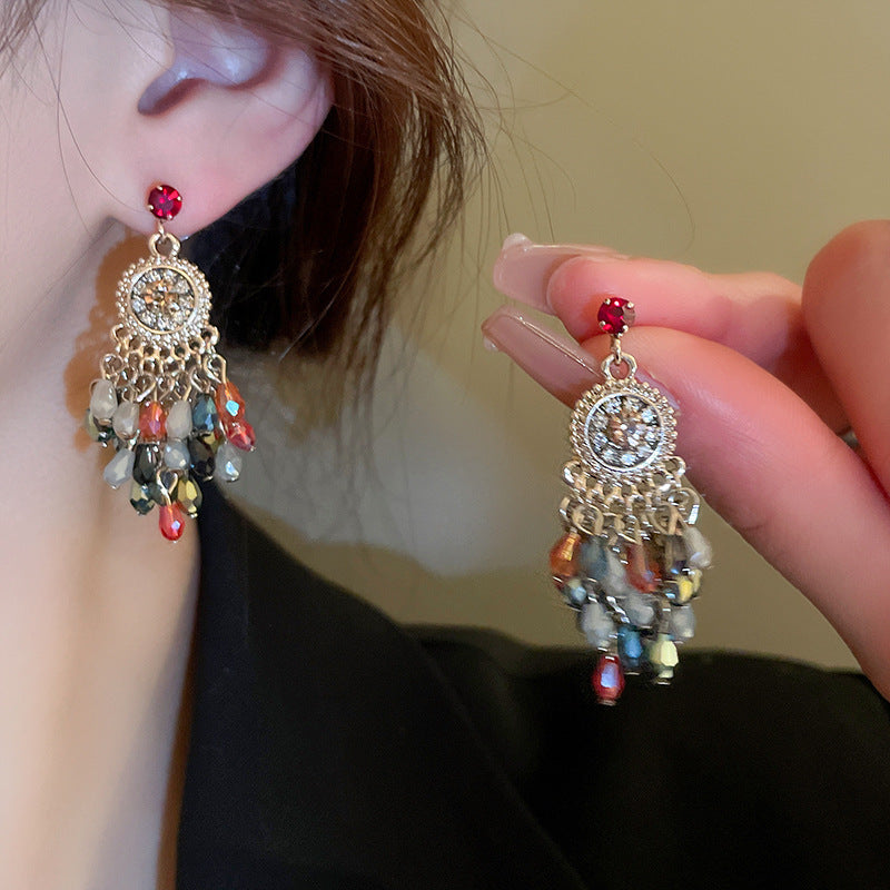 Sier Needle Ethnic Style Artificial Crystal Rings