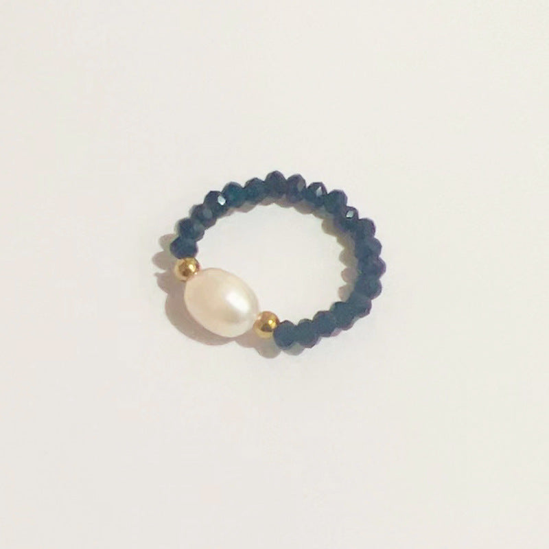 Graceful Personality Pearl Colorful Opal Beaded Rings