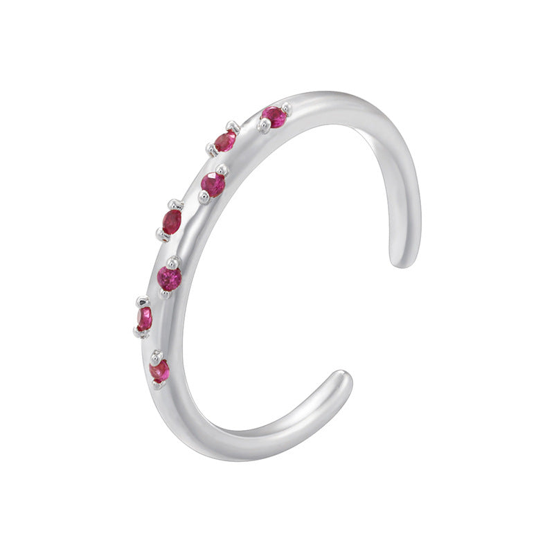 Creative Cross Copper Inlaid Color Diamond Rings