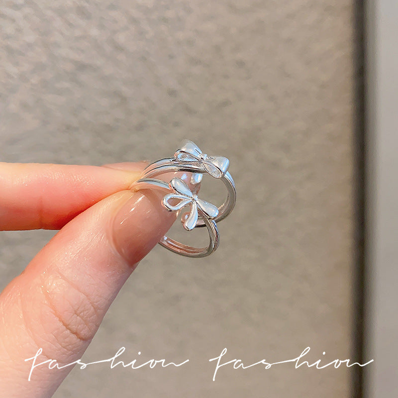 Bow Open Female Niche Design Sweet Rings