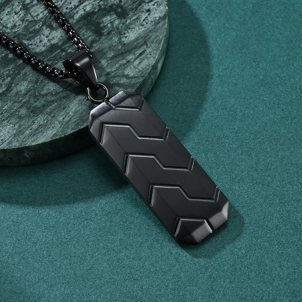 Men's Hexagonal Three-dimensional Bevel Tire Pattern Hip Necklaces