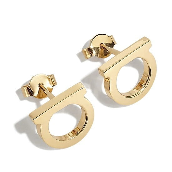 Women's Light Luxury High-grade Stainless Steel Letter Vacuum Earrings