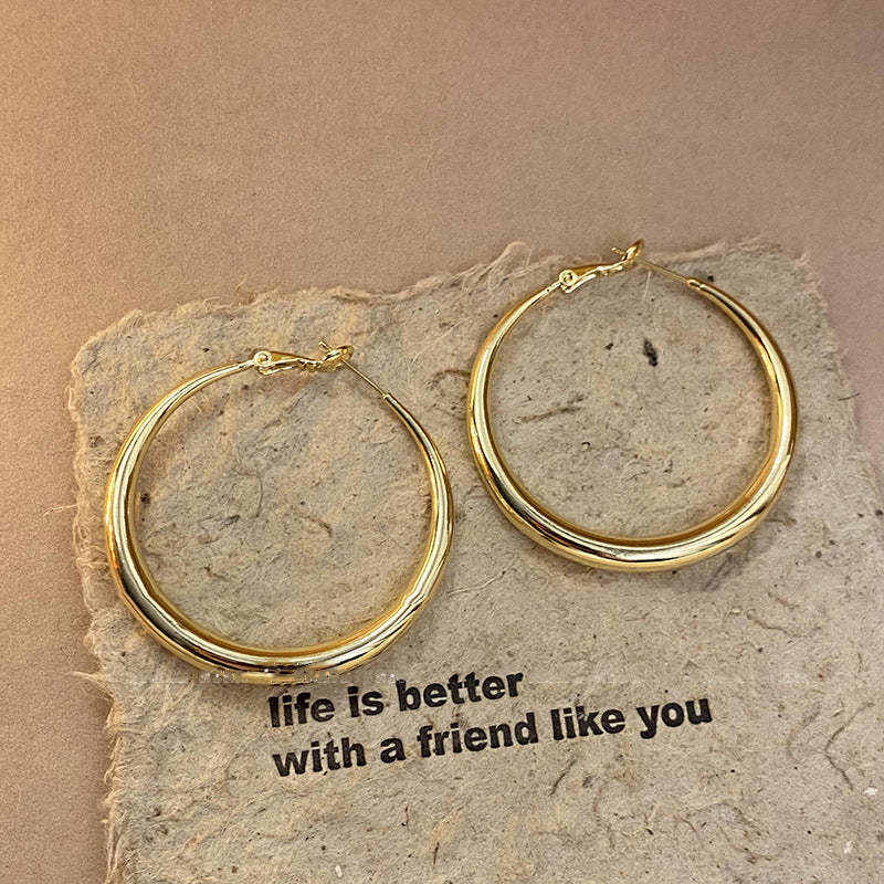 Sier Needle Simple Geometric Design Sense Earrings