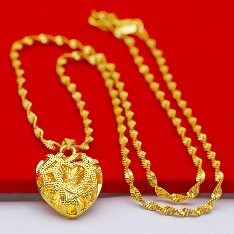 Women's Plated Water Ripple Clavicle Chain No Color Pendants