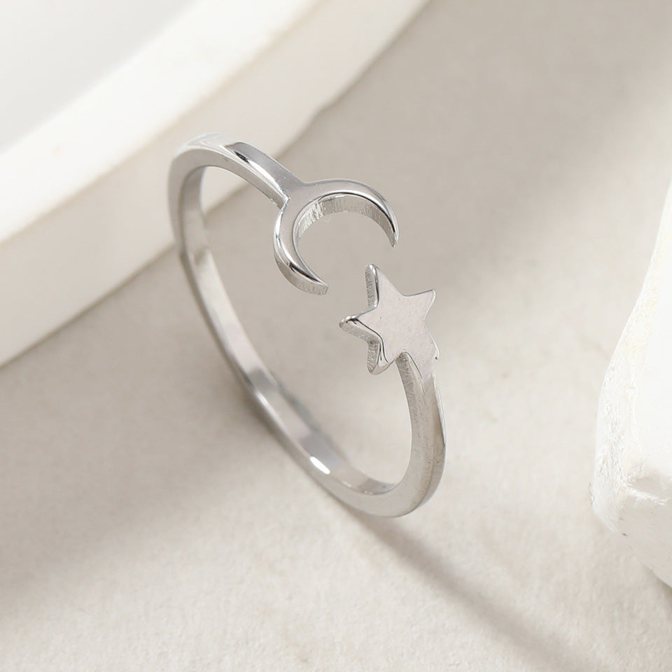 Titanium Steel Female Opening Adjustable Fashion Geometry Rings