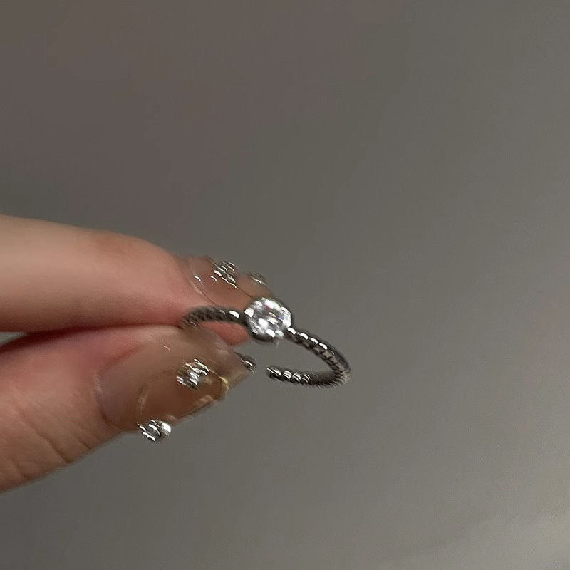 Zircon Metal Open Suit Female Design Rings