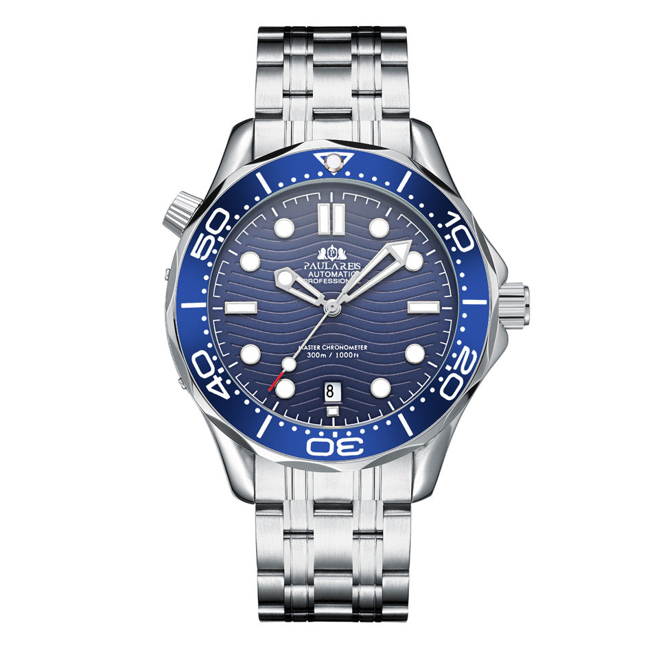 Men's Luminous Steel Strap Gold Watch Mechanical Watches