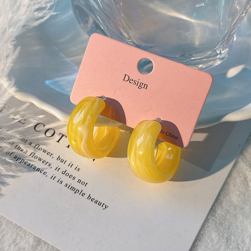 Fashion Design Candy Color Chain Female Dopamine Rings