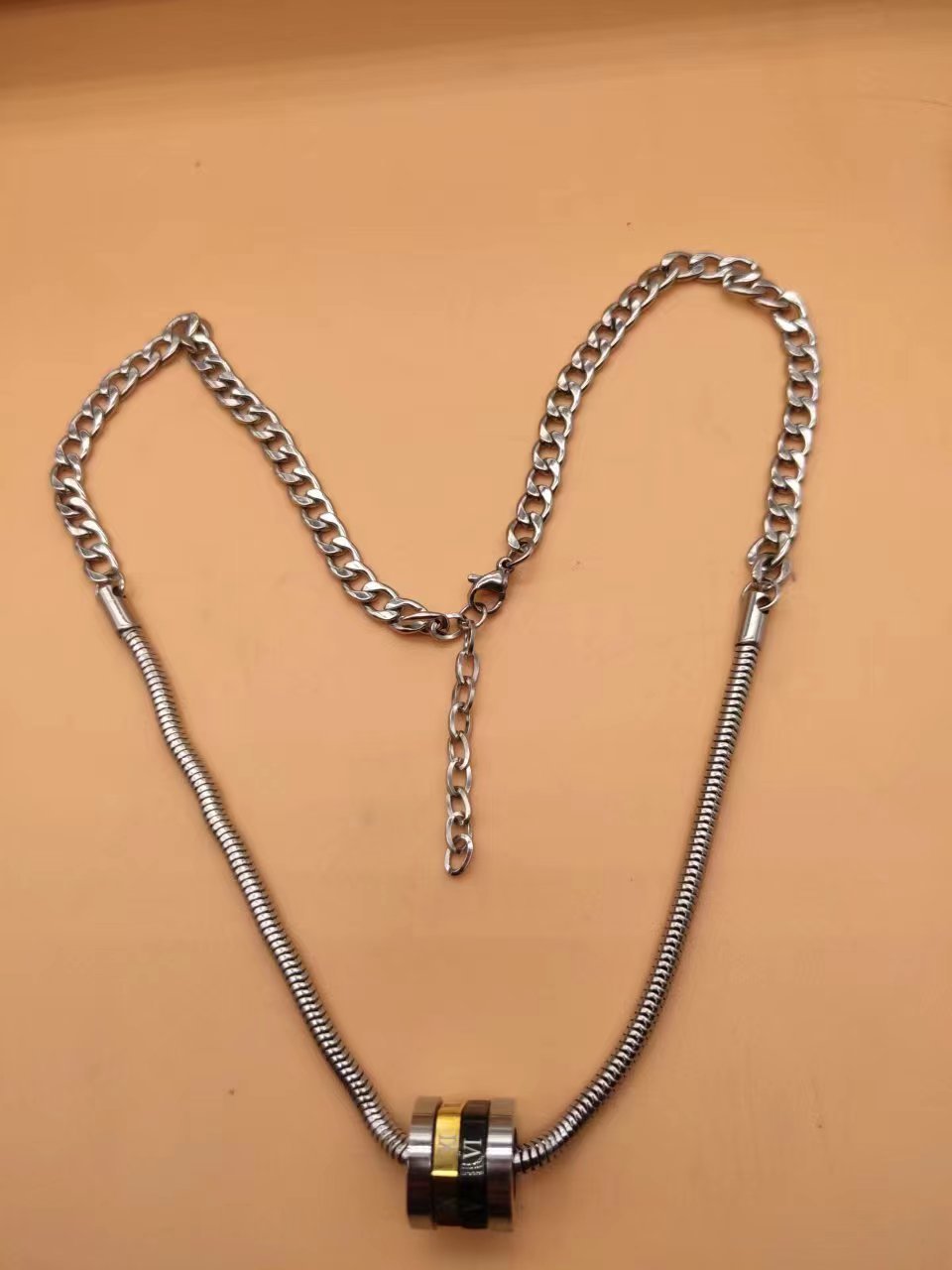 Digital Titanium Steel Small Waist Rotating Stainless Ornament Couple Necklaces