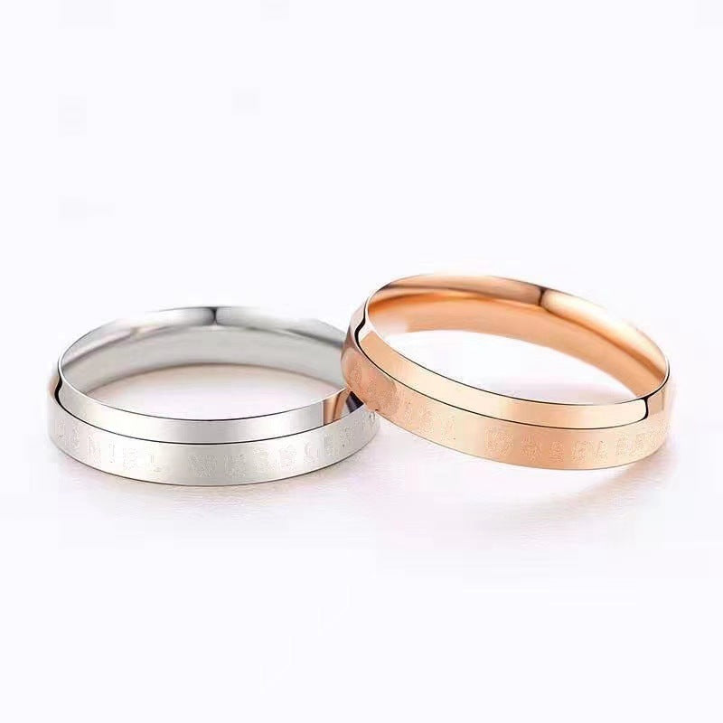 Women's Summer Personality Couple Cherry Blossom Powder High-grade Rings