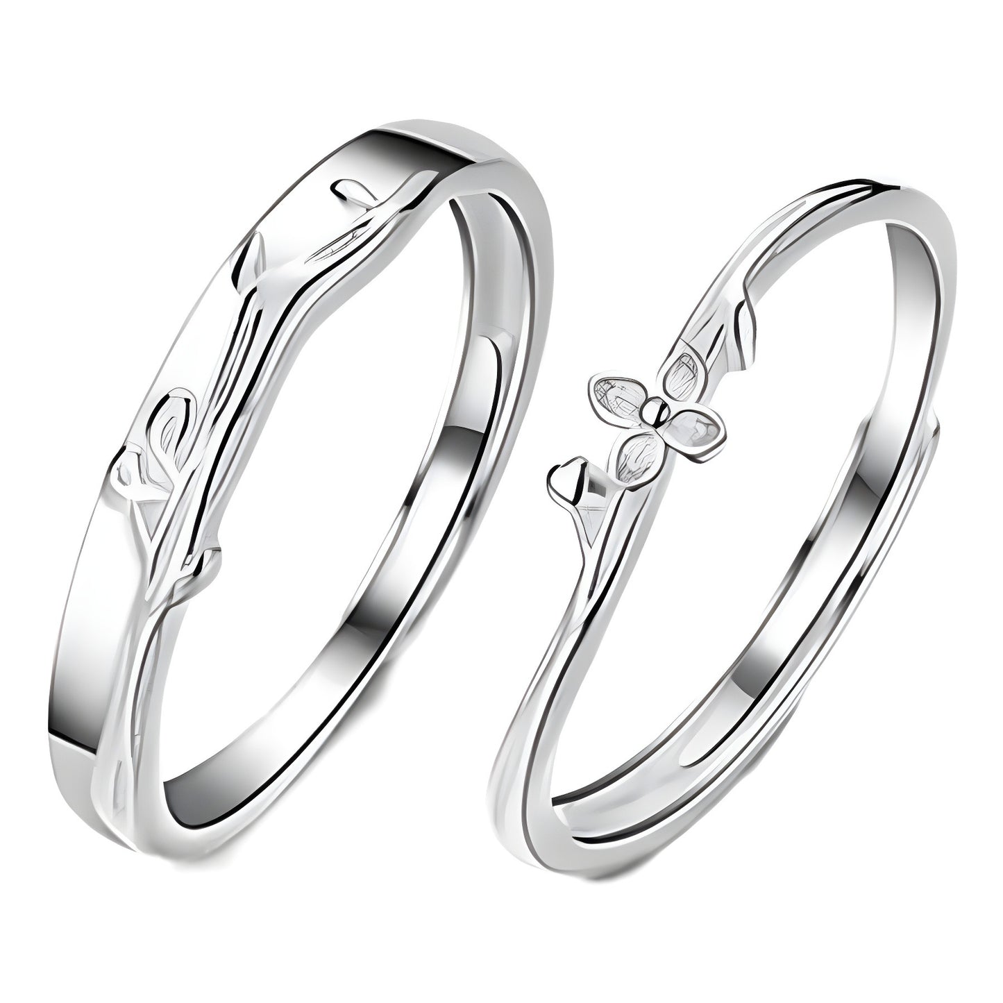 Lilac Couple Sterling Sier Pair Design High Rings