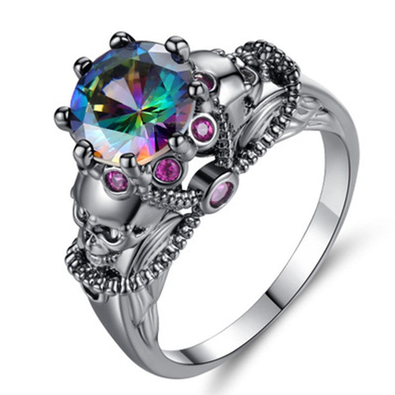 Retro Style Colorful Zircon Series Party Rings
