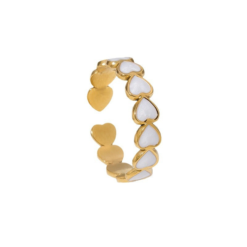 Temperament Love Heart-shaped Titanium Steel Simple Rings