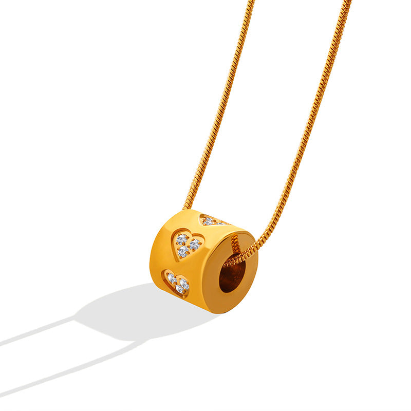 Women's Minority Simple Hollow Cylindrical Zircon Cold Necklaces