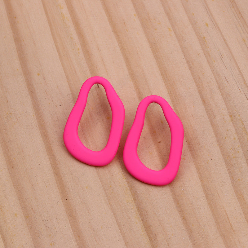Women's Hollow Irregular Ear Acrylic Personality Simple Earrings