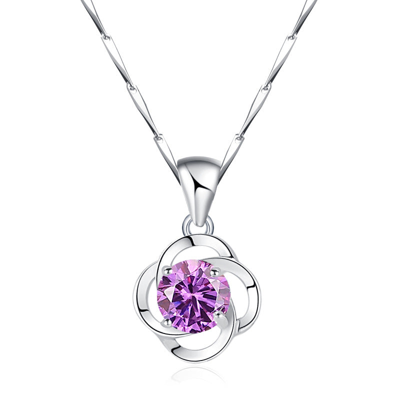 Women's Simple Hollow Lucky Four-leaf Clover Clavicle Pendants