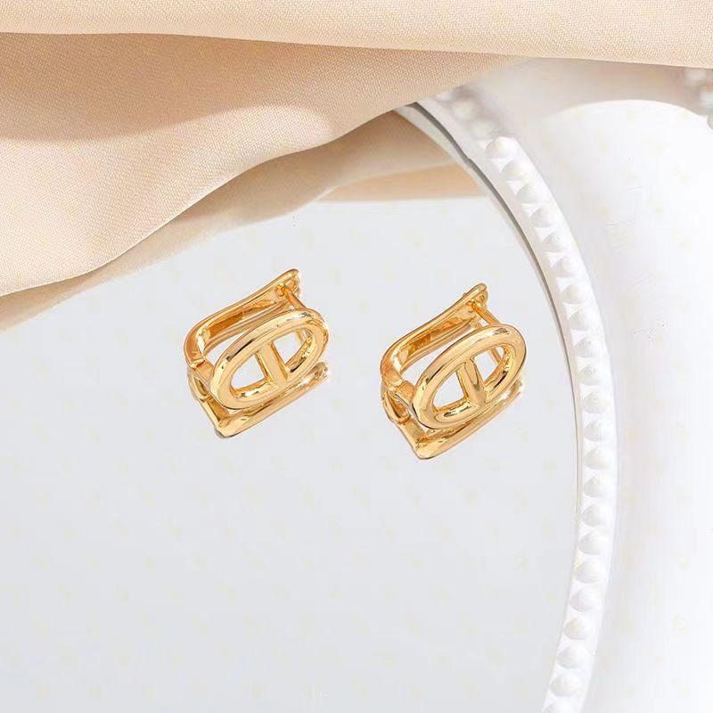Hollow Pig Nose Female Korean Style High Sense Earrings