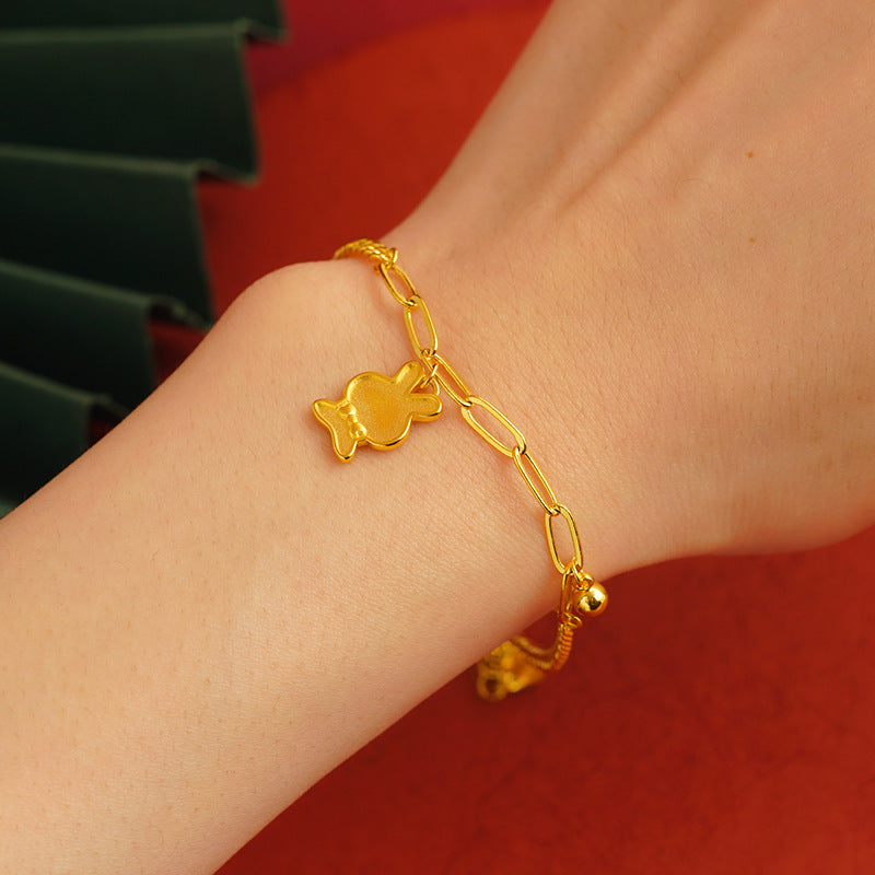 Bow Simulation Brass Decoration Vietnam Alluvial Gold Pendants