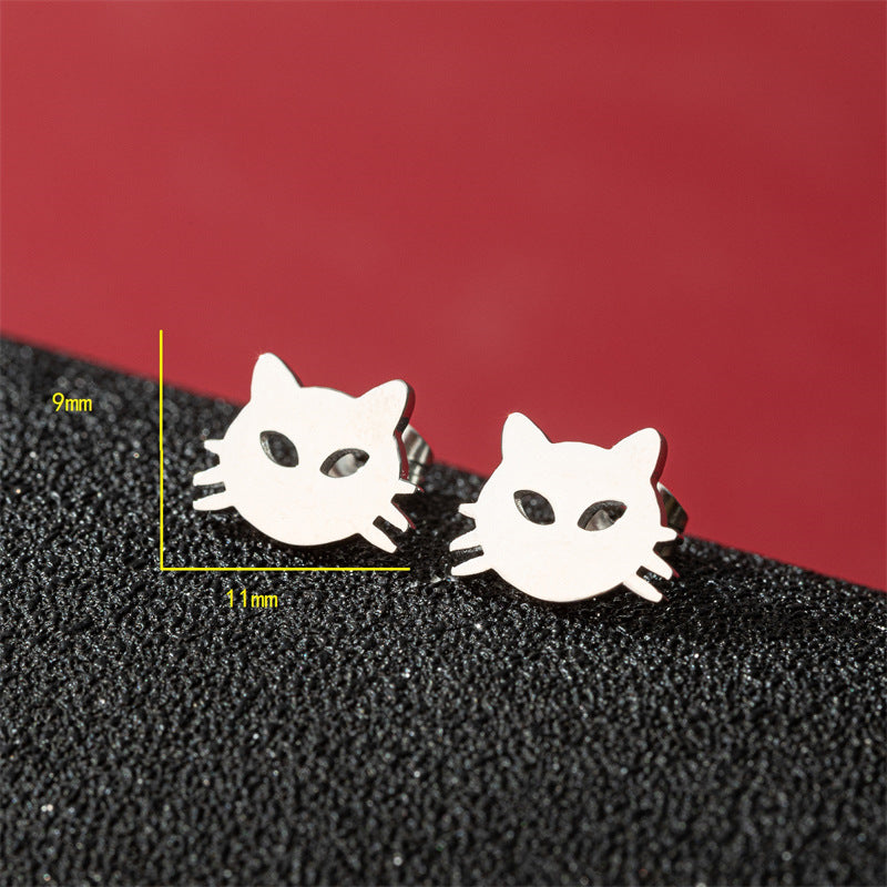Stainless Steel Cute Simple Cartoon Animal Earrings