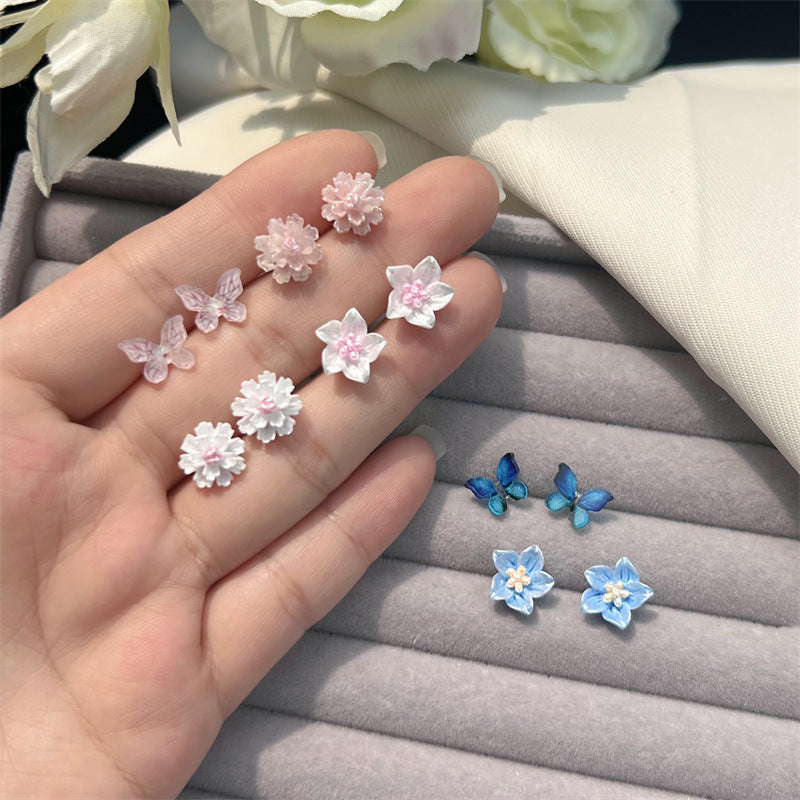 Flower Sweet Flowers Butterfly Fairy Temperamental Versatile Earrings