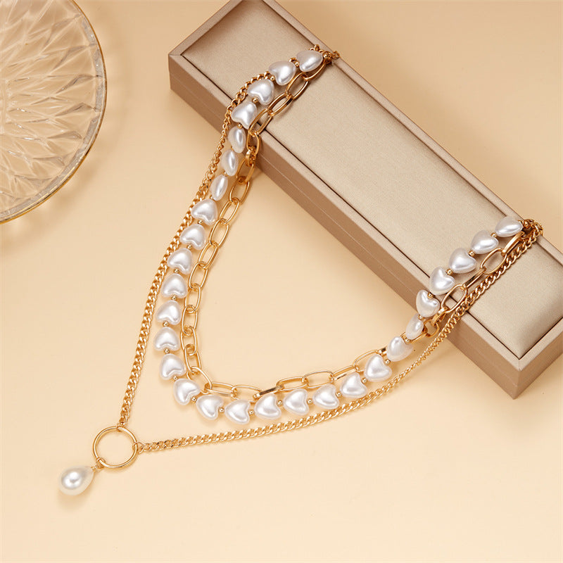 Women's High-grade Design Baroque Imitation Pearl Clavicle Necklaces