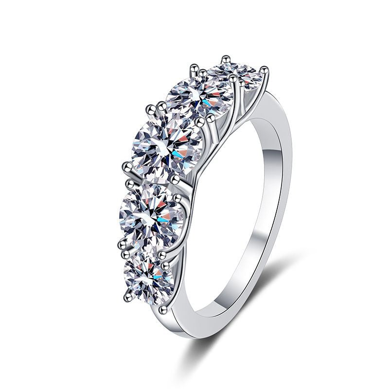Women's Sterling Sier Color Moissanite Stackable High-grade Rings