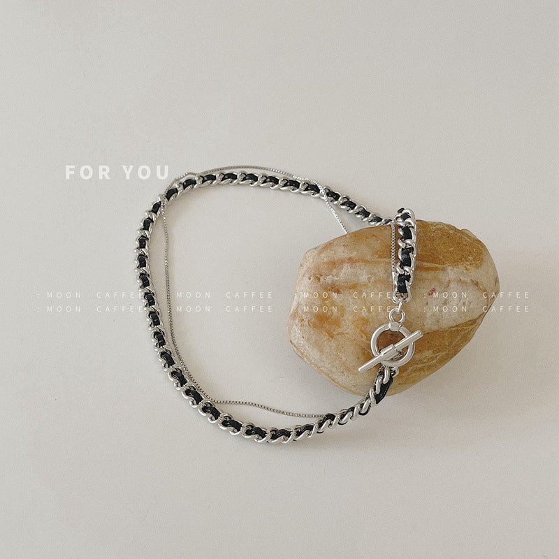 Leather Retro Simple Temperamental Clavicle Chain Necklaces